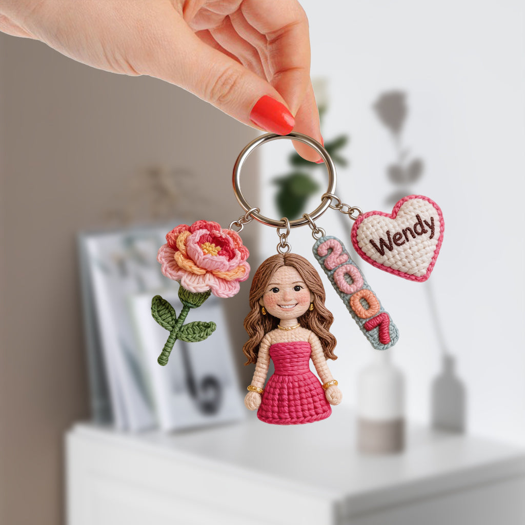 Custom Any Photo - Personalized Birthday Premium Keychain With Charms