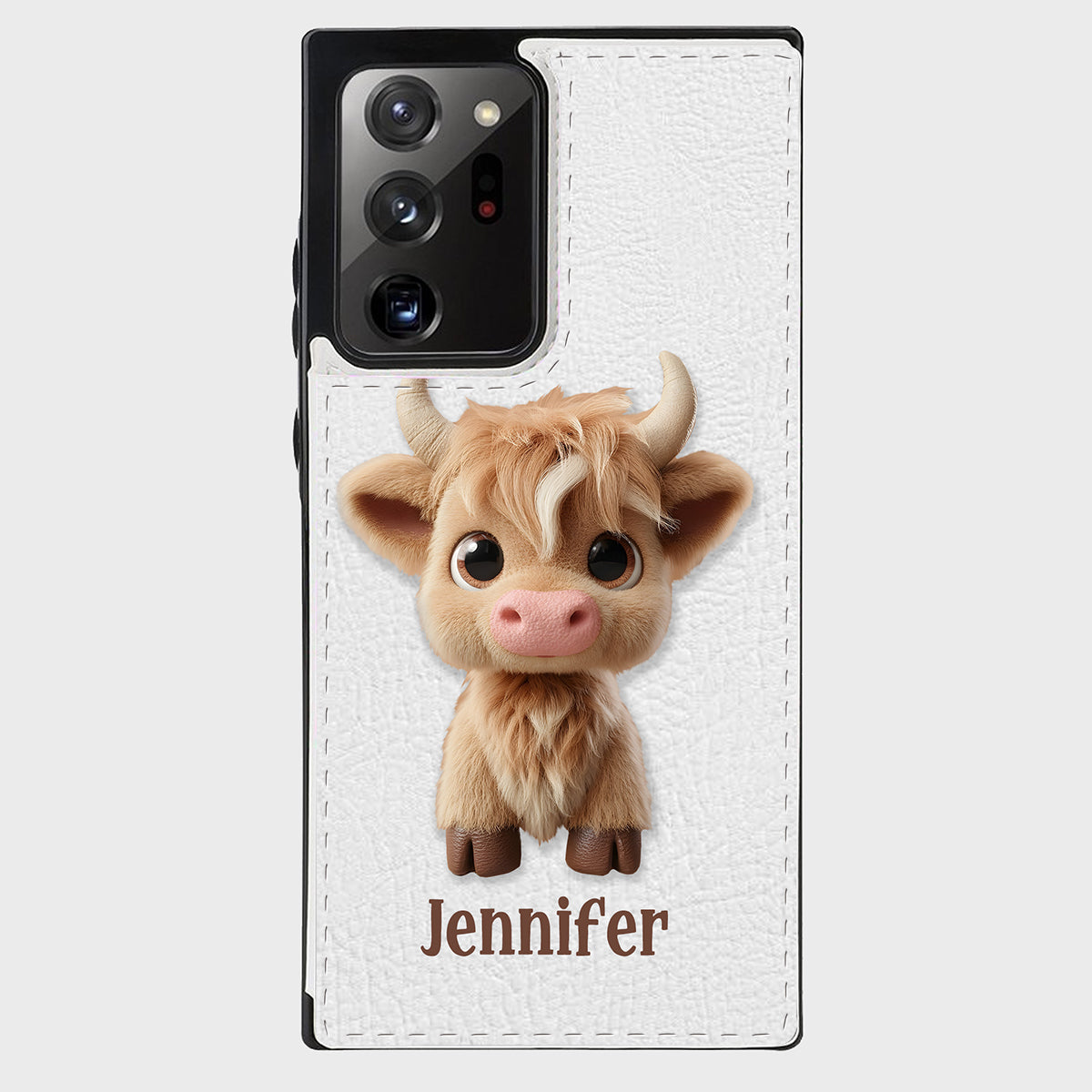 Cute Highland Cow - Personalized Highland Cow Foldable Wallet Phone Case