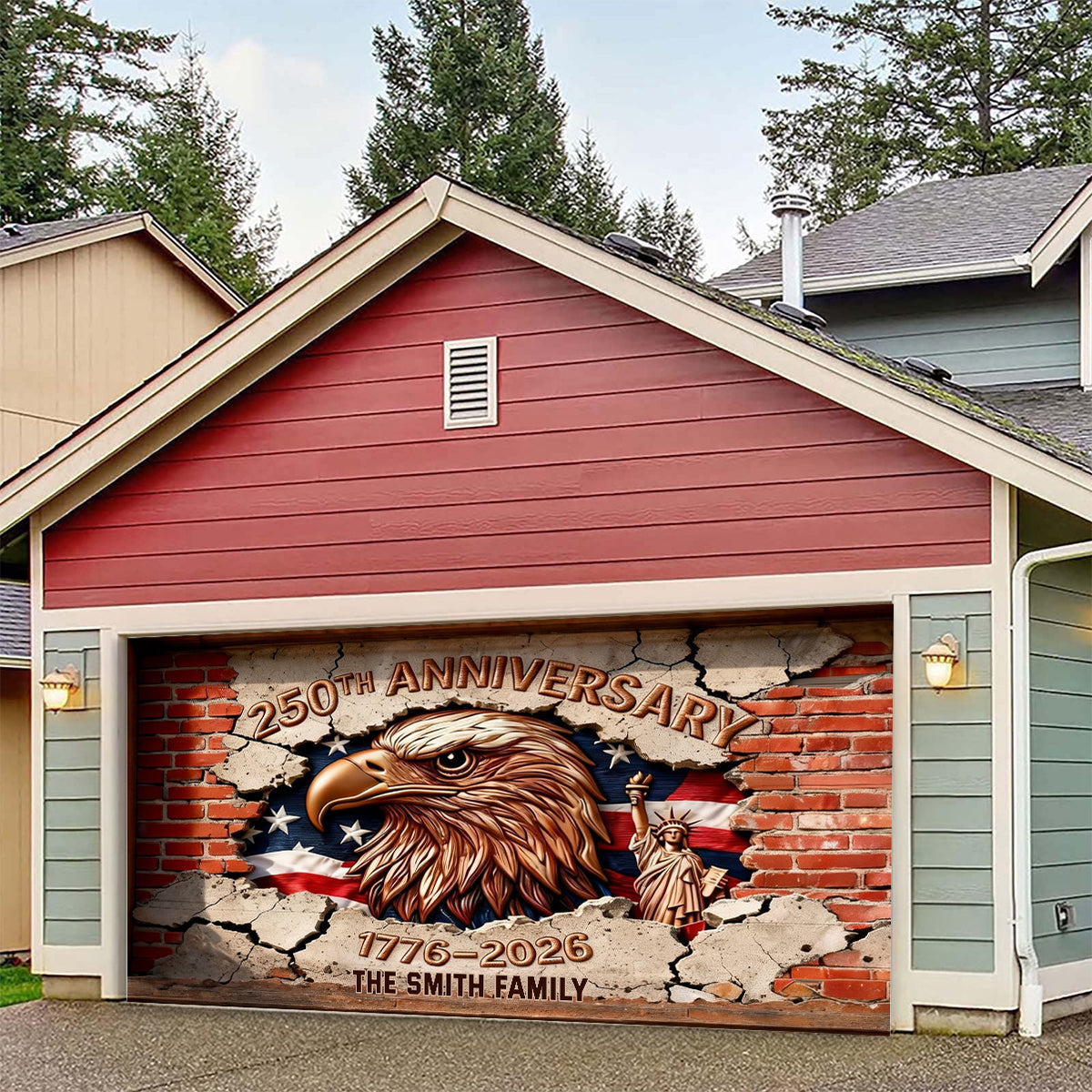 250 Years Of Blessing - Personalized Patriot Garage Door Banner