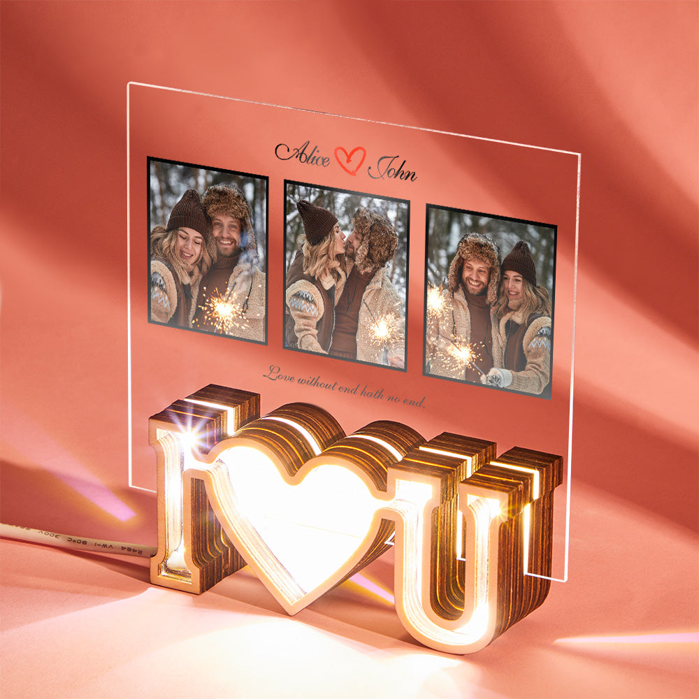 Custom Photo I Love You - gift for husband, wife, boyfriend, girlfriend - Personalized Photo Lamp