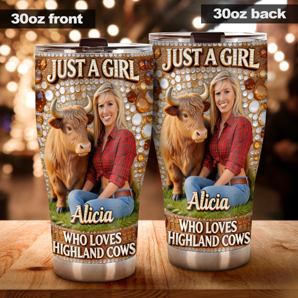 Just A Girl Who Loves Highland Cows - Personalized Highland Cow Tumbler