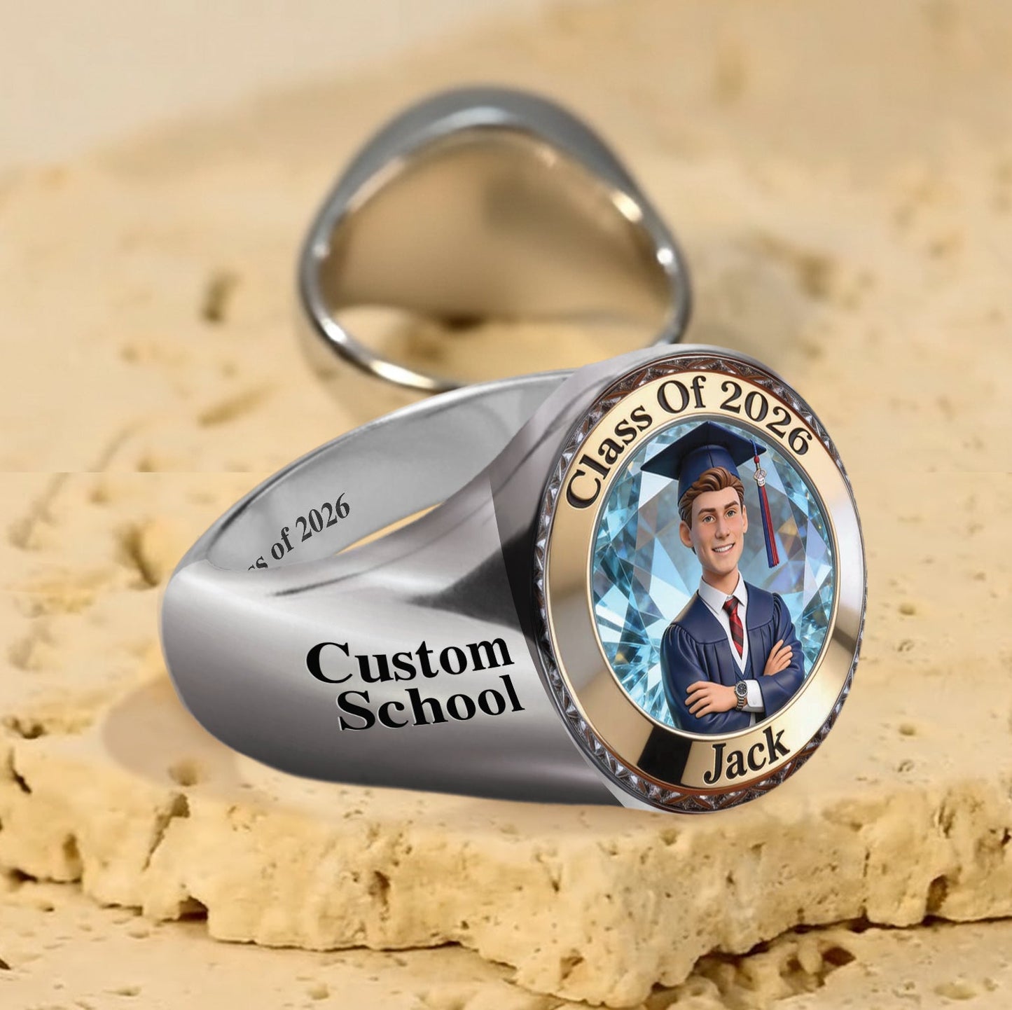 Class Of 2026 - Personalized Graduation Signet Ring