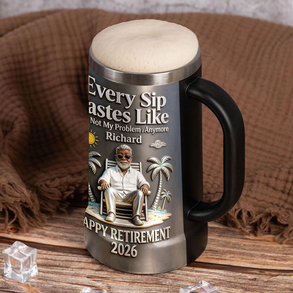 Happy Retirement - Personalized Retired Beer Stein