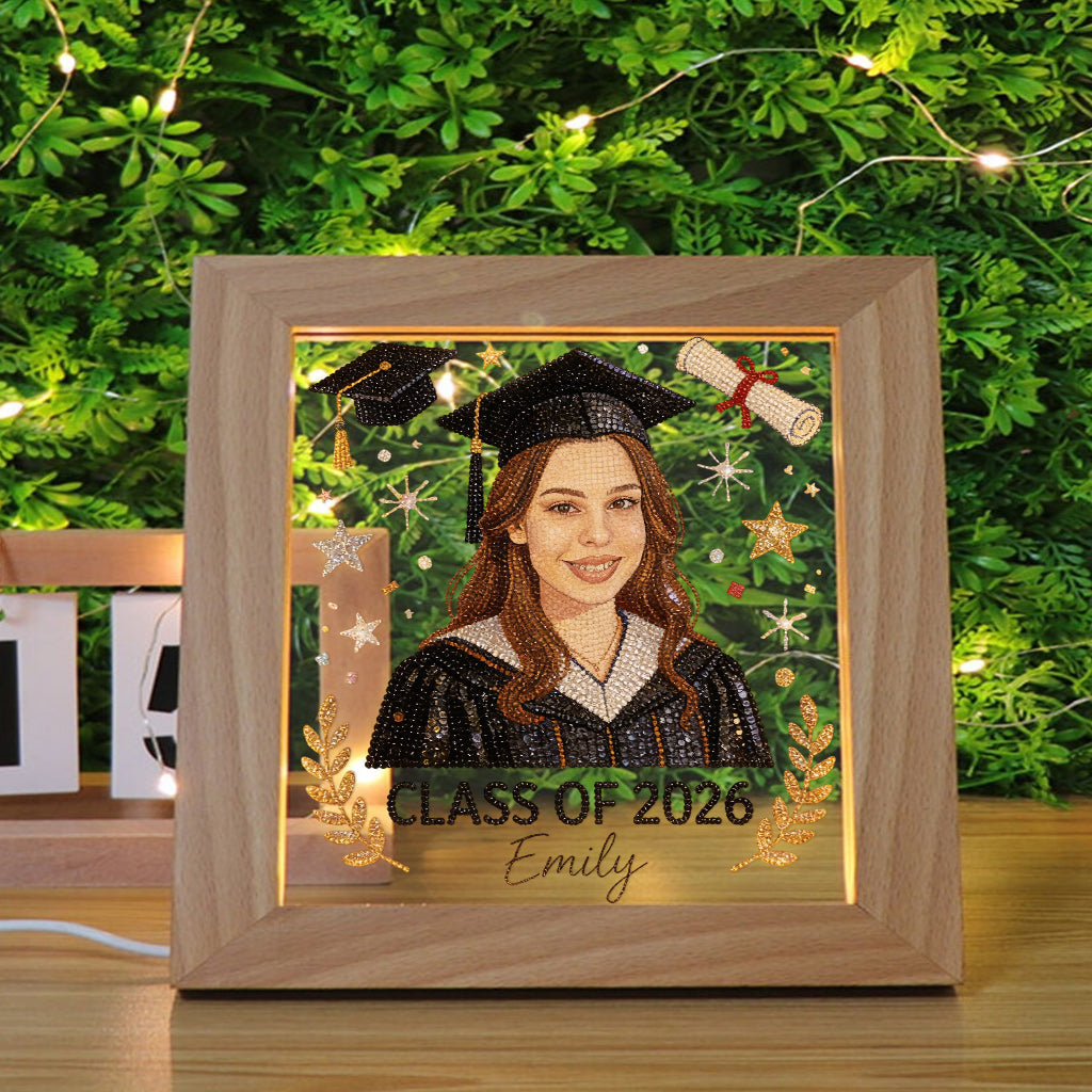 Class Of 2026 - Personalized Graduation Wooden Frame LED Light