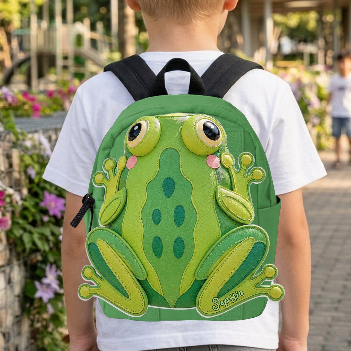 For Who Love Frogs - Personalized Frog Changeable Leather Patch Backpack