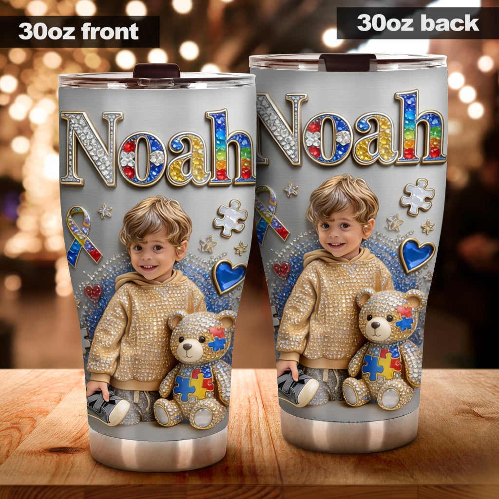 I Love You - Custom From Photo - Personalized Autism Awareness Tumbler