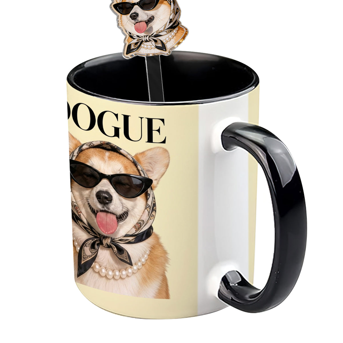 Funny Dog Lovers Gift - Personalized Dog Set Accent Mug with Acrylic Stirrers