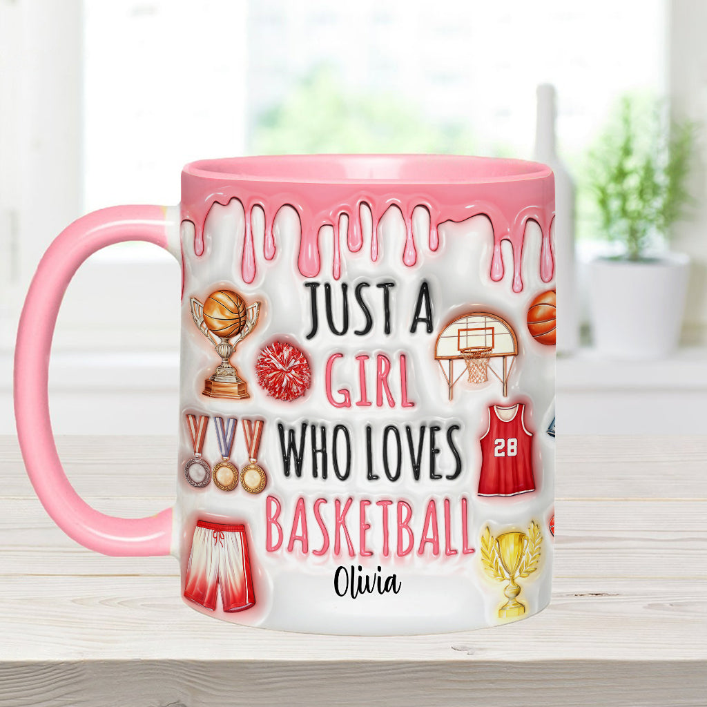 Just A Boy/A Girl Who Loves Basketball - Personalized Basketball Accent Mug