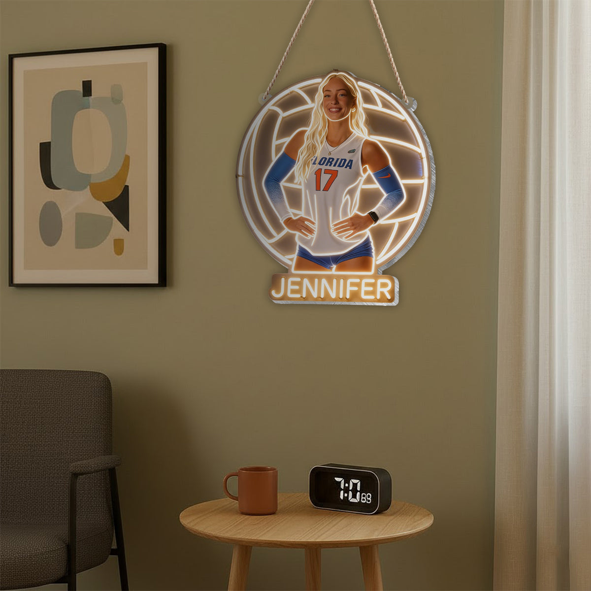 Any Sport - Personalized Volleyball LED Light Acrylic Sign