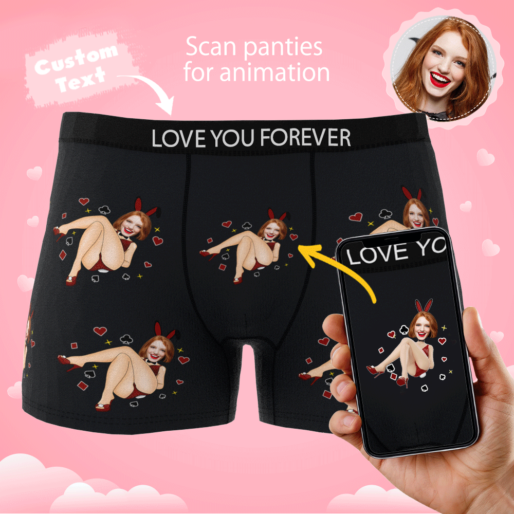 Custom Wife Or Girlfriend Face Boxers AR View - Personalized Couple Men's boxer briefs