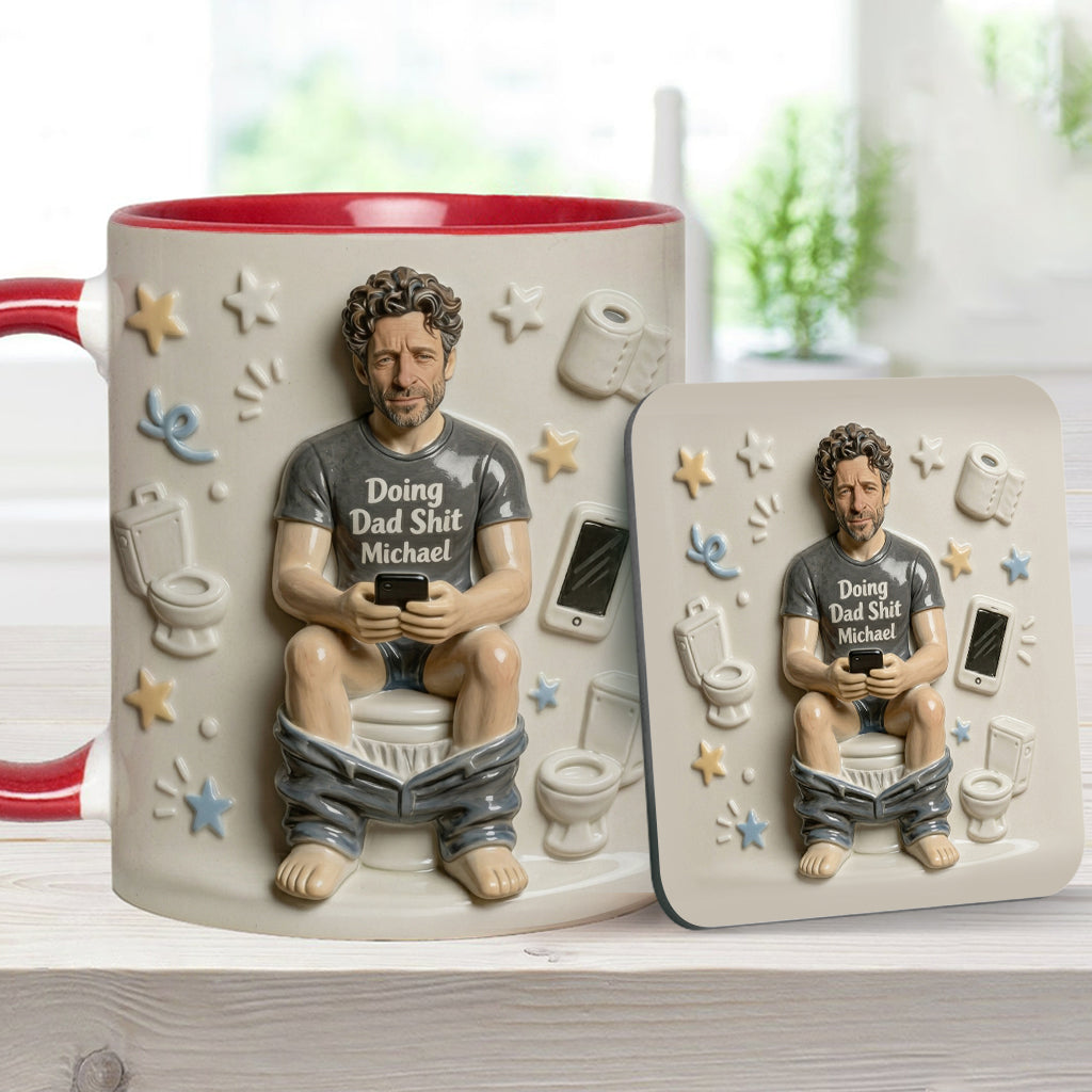 Best Time Of Day - Personalized Father Accent Mug & Coaster