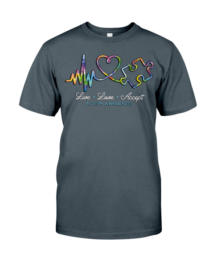 Live Love Accept - Autism Awareness T-shirt and Hoodie 0921