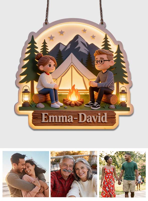 Camping Partners For Life - Personalized Camping LED Light Acrylic Sign