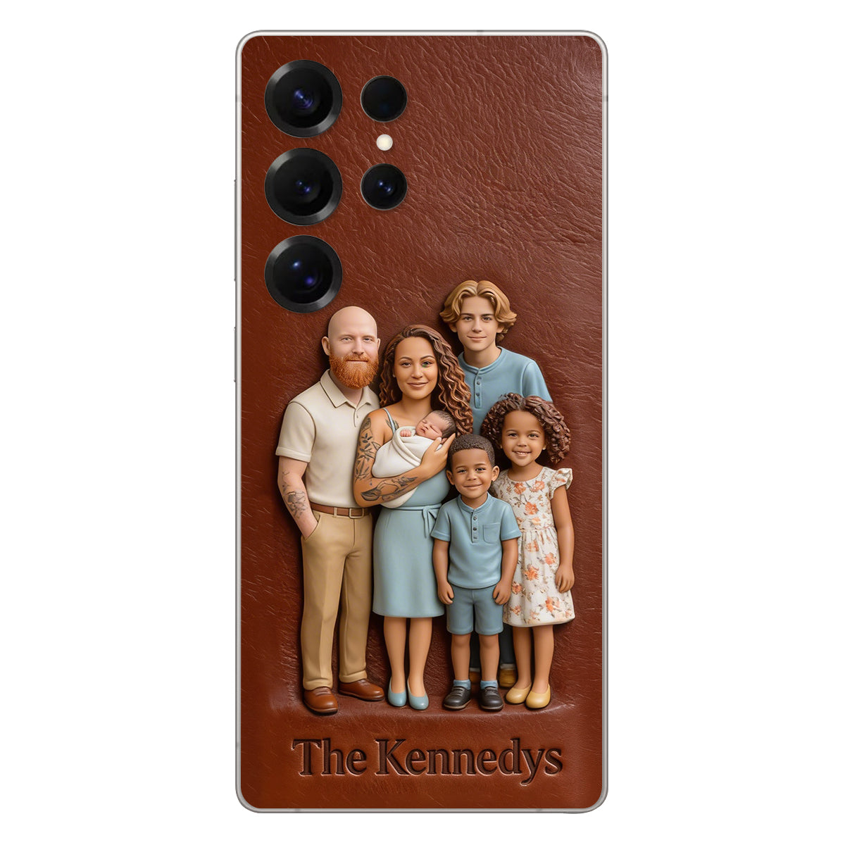 Custom Any Photo - Personalized Family Leather Phone Case