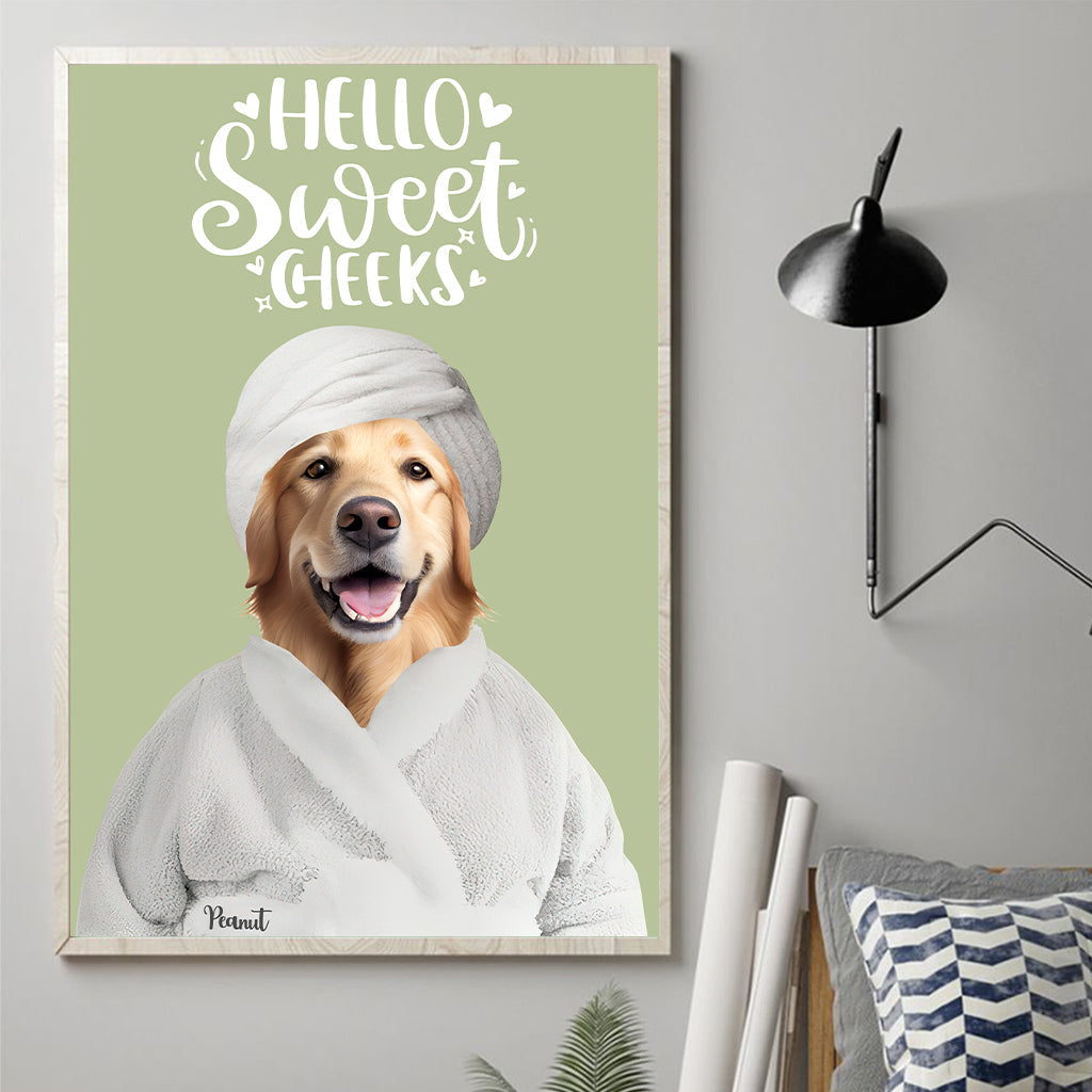 Hello Sweet Cheek - Personalized Dog Canvas And Poster