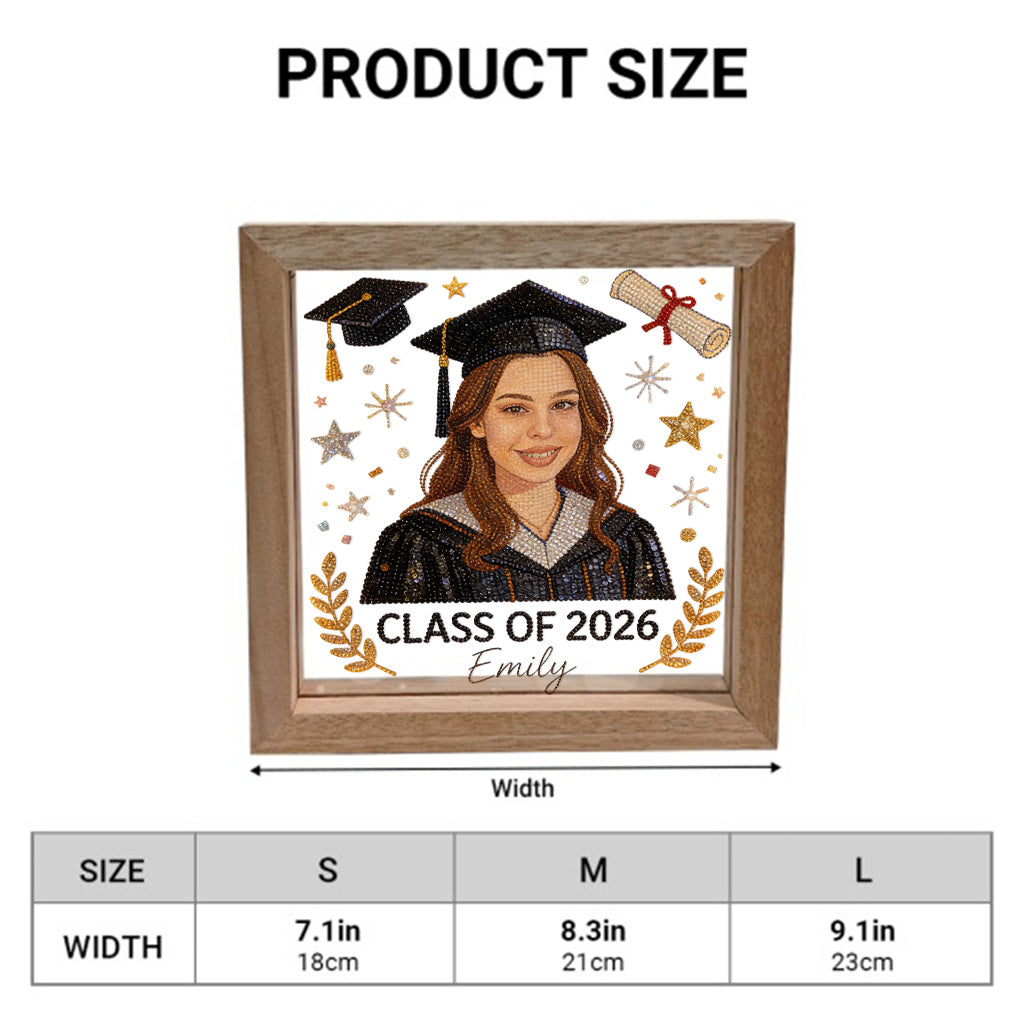 Class Of 2026 - Personalized Graduation Wooden Frame LED Light