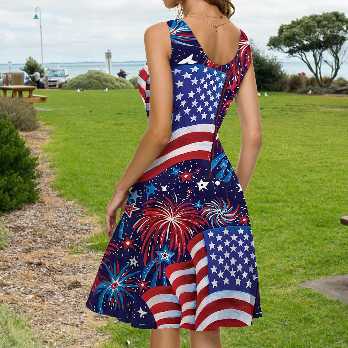 American Woman - Personalized Independence Day/ 4th of July Sleeveless Dress