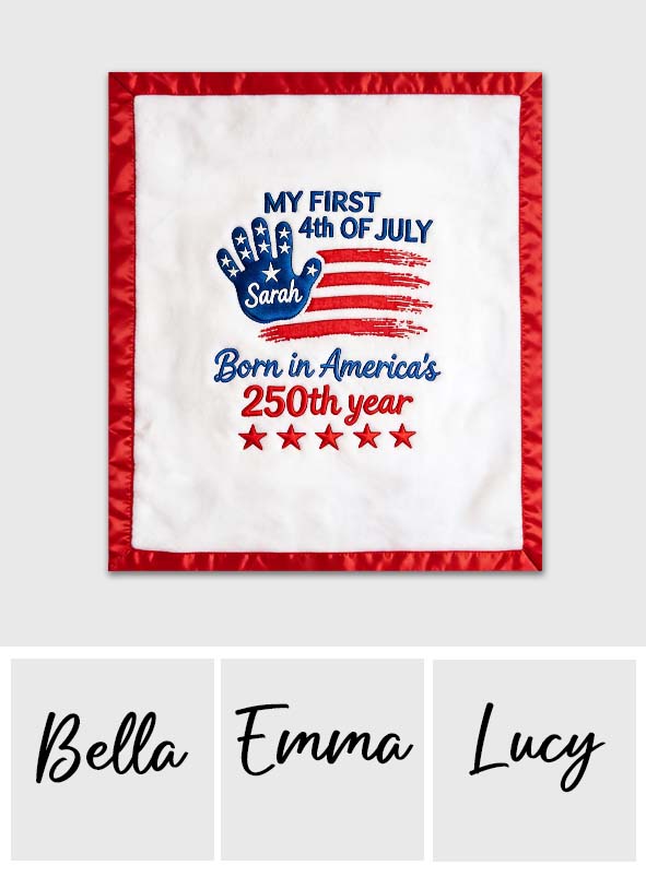 Born In America's 250th Year - Personalized Baby Shower Blanket