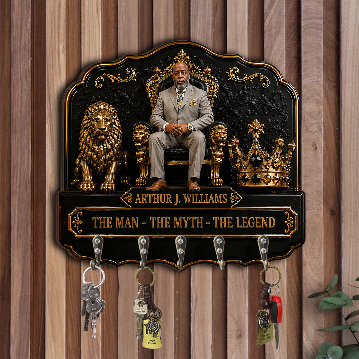 Any Photo The King - Personalized African American Custom Shaped Hanging Rack