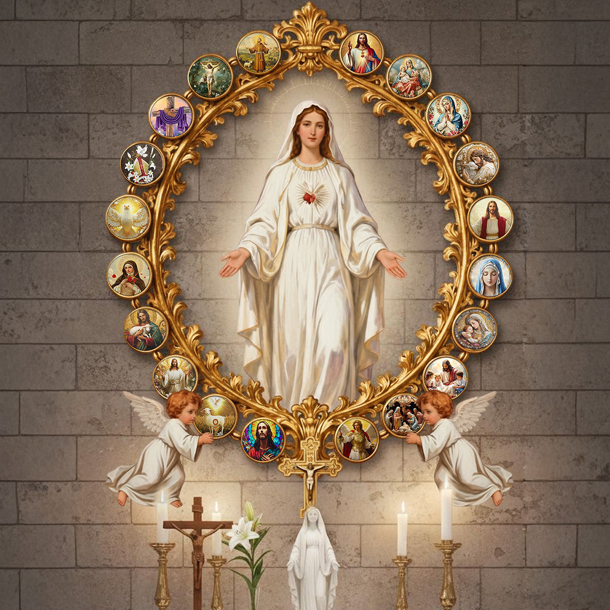Divine Grace And Serenity Lady - Christian Cut Metal Sign