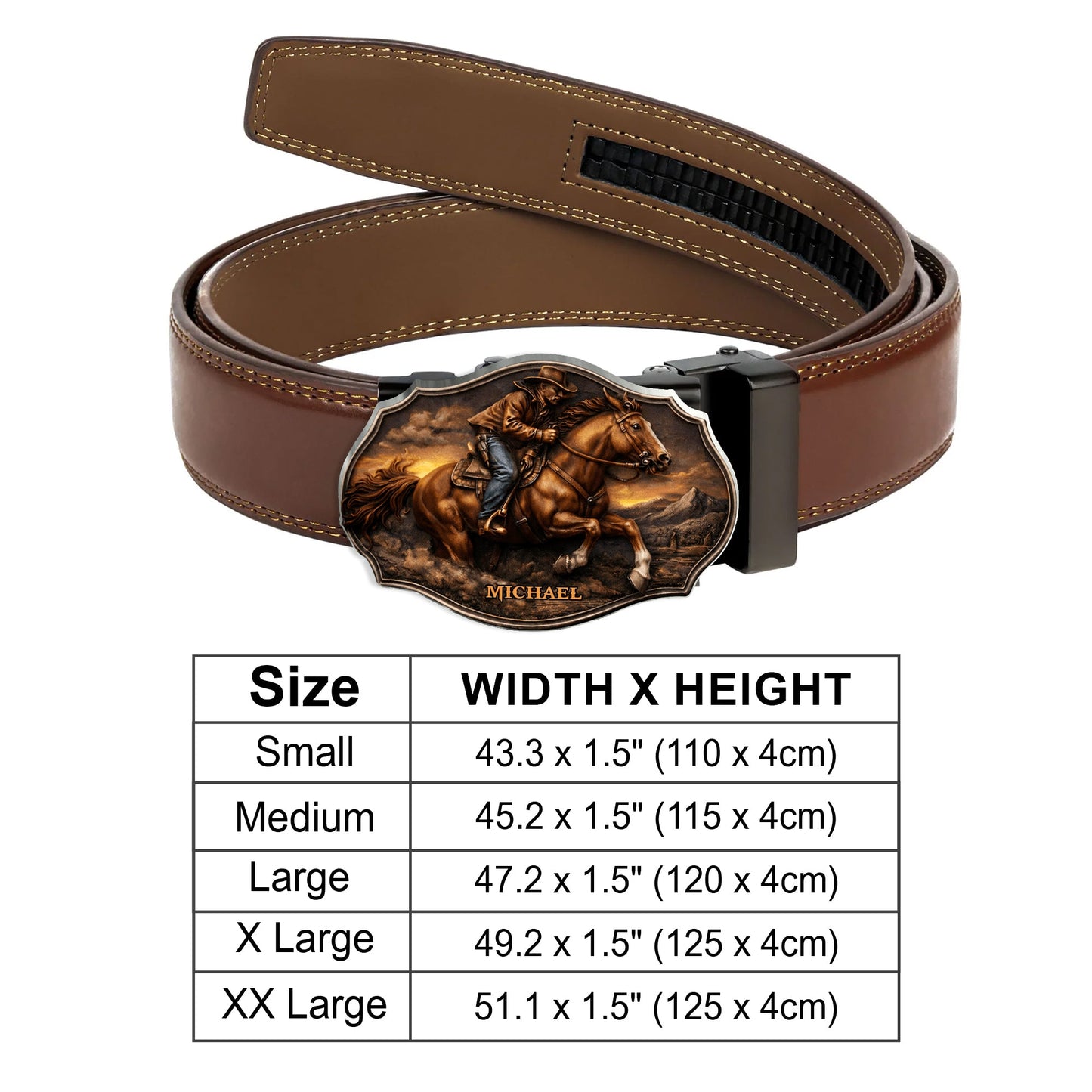 Dallas Cowboys, Western Theme - Personalized Western Outfit Leather Belt With Shaped Buckle