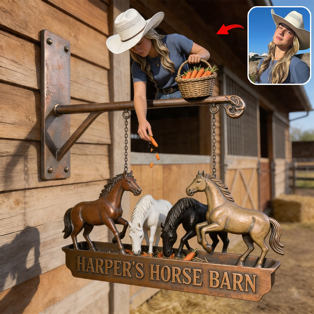 Custom Any Photo - Personalized Horse Wooden Wall Mount Sign