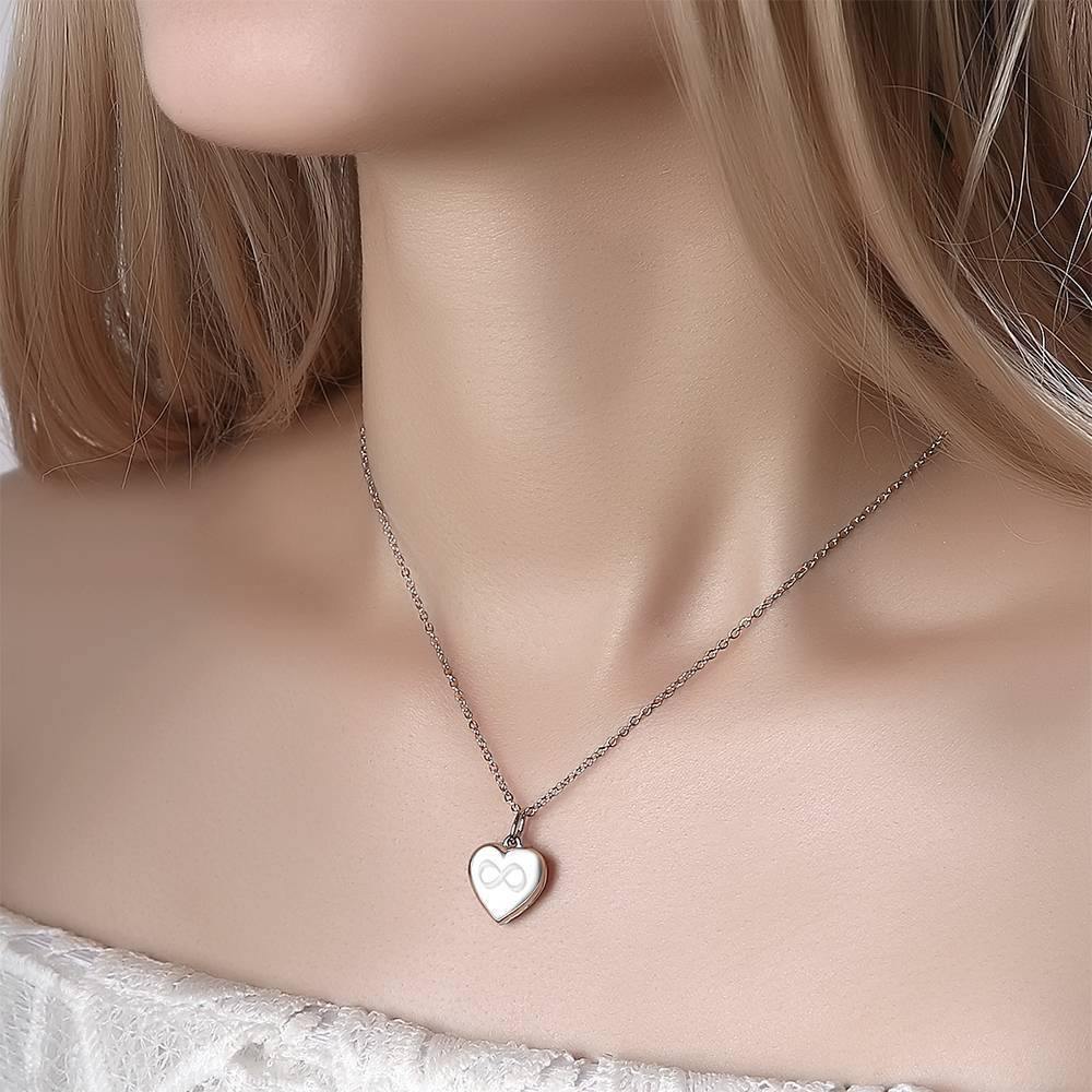 Infinity Love - Personalized Inifinity Heart Engraved Photo Necklace