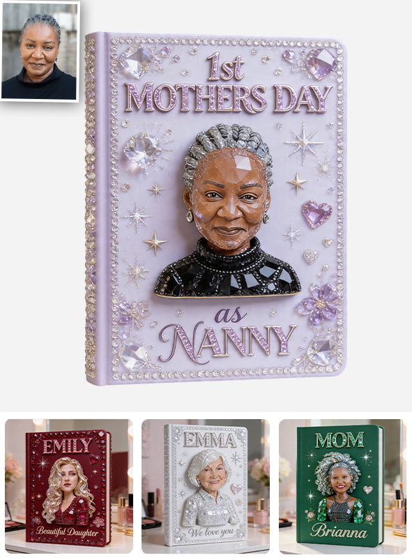 Custom Birthstone Woman Notebook - Personalized Mother Leather Journal