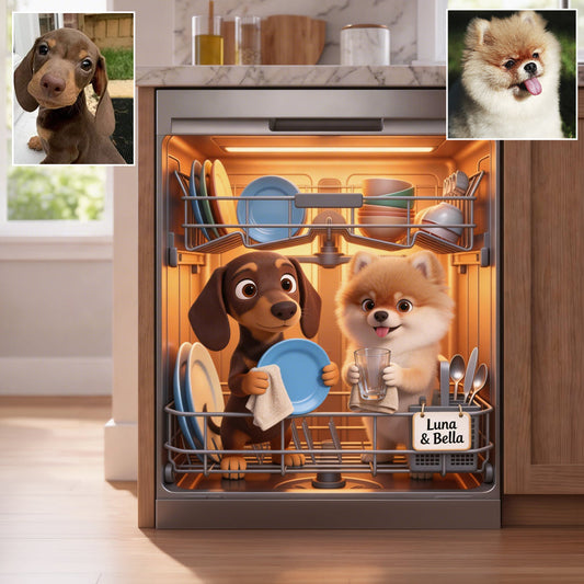 Dish Cleaning Supervisor, Custom From Your Photo - Personalized Dog Dishwasher Cover