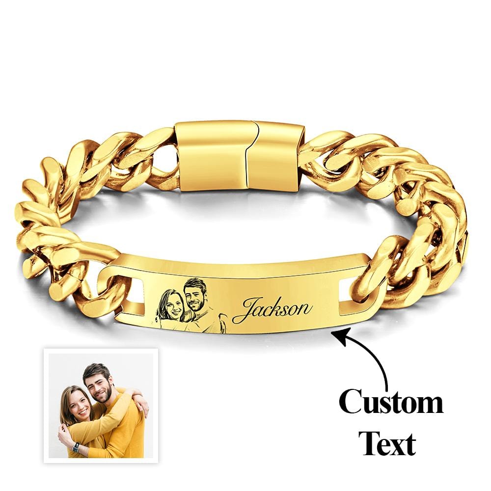 Any Photo - Personalized Couple Photo Vintage Bracelet