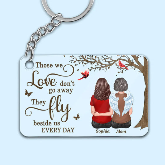 Acrylic Keychain with Mother Memorial Back View Design, Sentimental Keepsake, Perfect Gift for Love and Remembrance