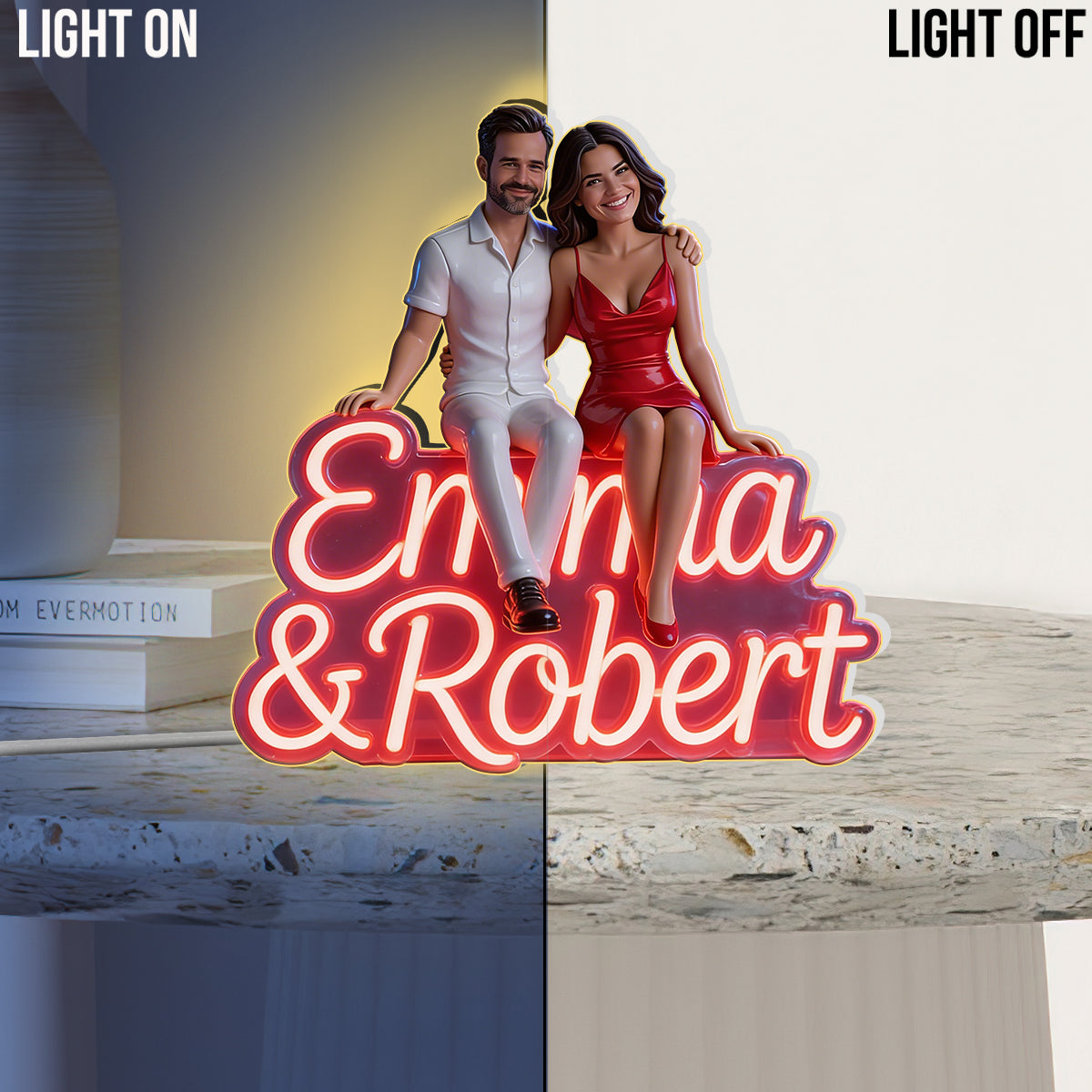 Custom Any Photo - Personalized Couple Acrylic LED Night Light