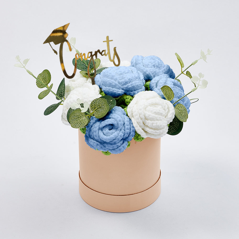 Congratulations Graduate - Personalized Graduation Crochet Flowers Graduation Gift Box