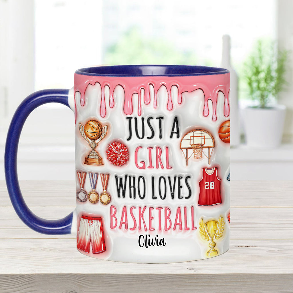 Just A Boy/A Girl Who Loves Basketball - Personalized Basketball Accent Mug