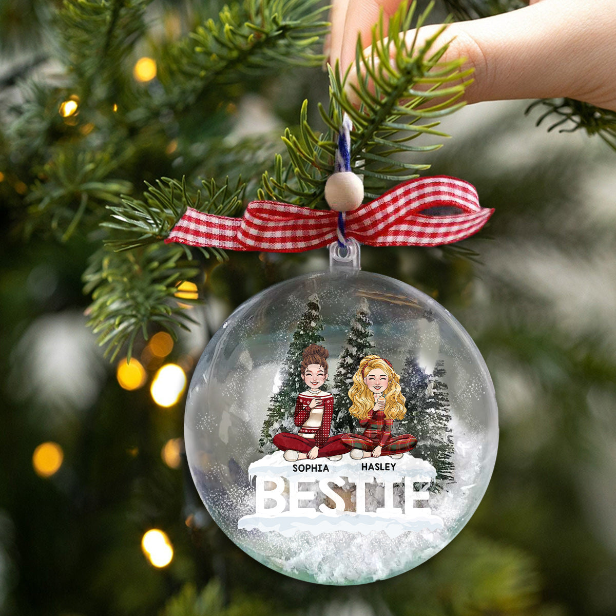 Bestie Forever - Gift for friend - Personalized Snow Globe Ornament