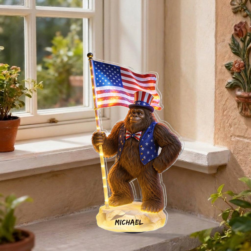 Bigfoot American - Personalized Hiking Solar Acrylic Light