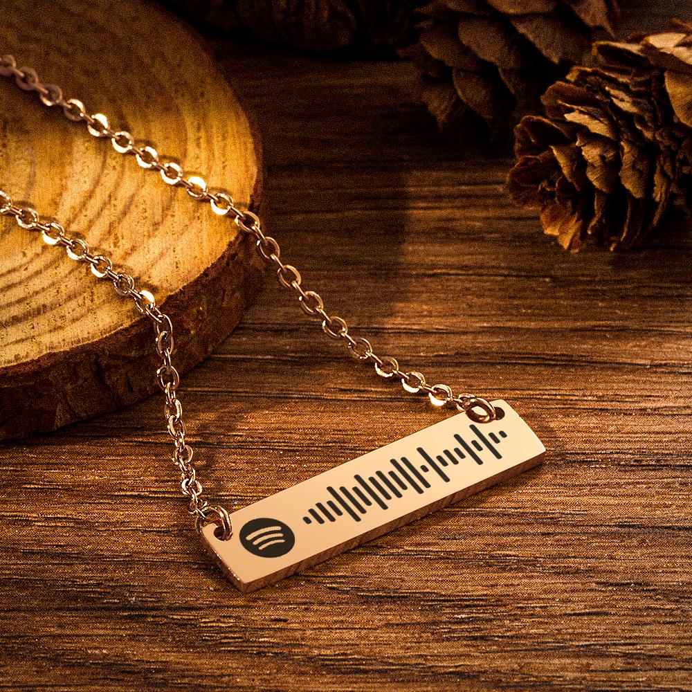 Personalized Bar Spotify Code Engraved Name Charm