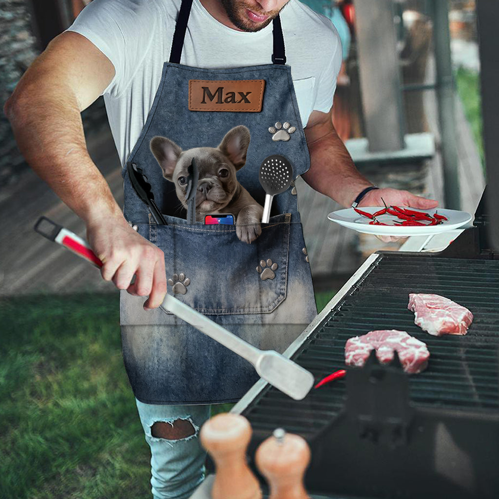 Any Photo Personalized Denim Dog Apron - Personalized Dog Apron With Pockets