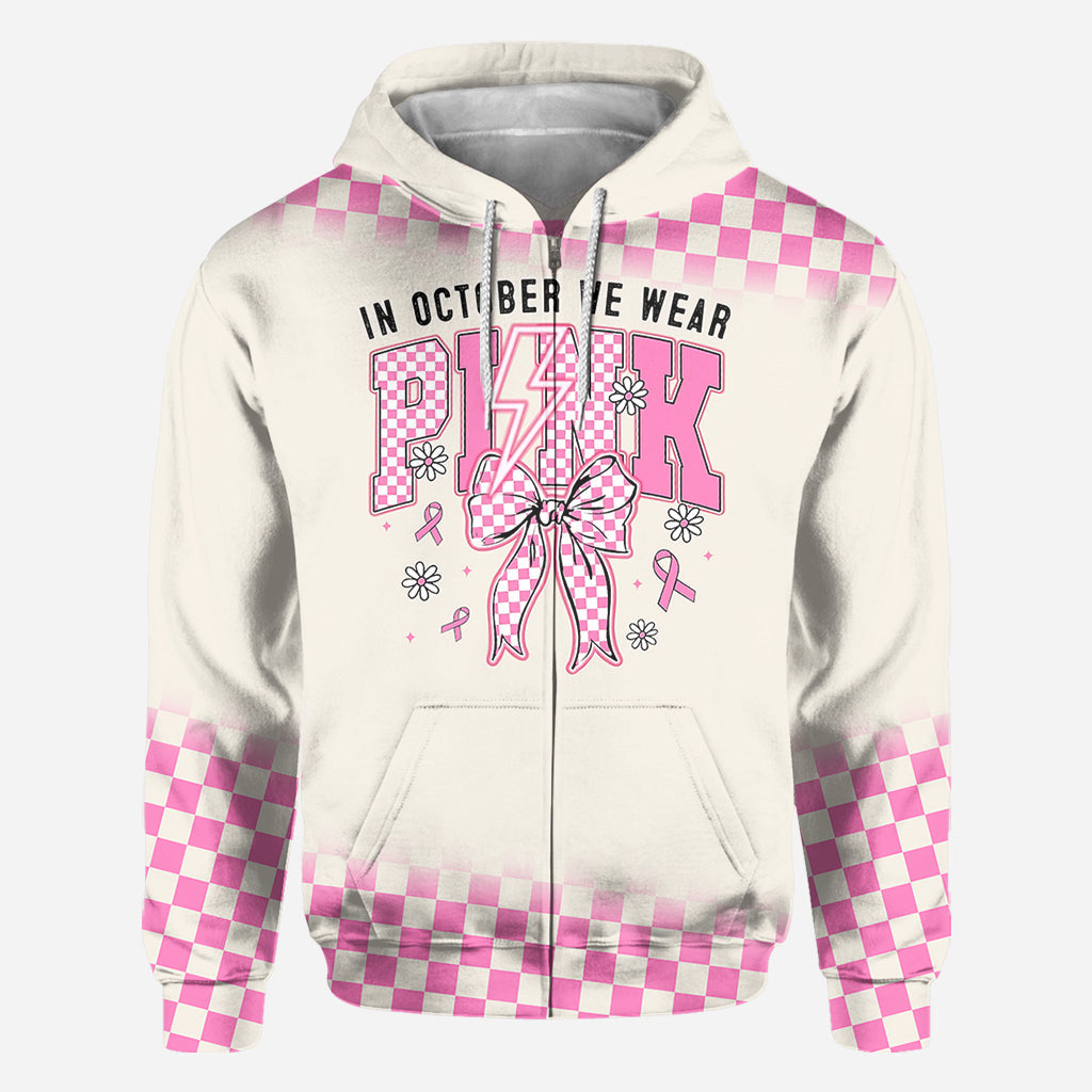 In October We Wear Pink - Personalized Breast Cancer Awareness All Over Shirt