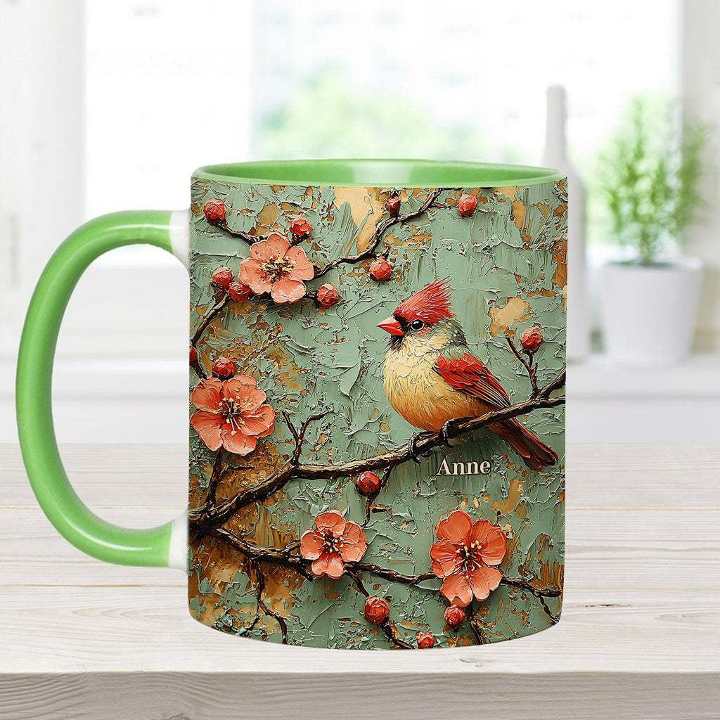 Beautiful Cardinals - Personalized Accent Mug