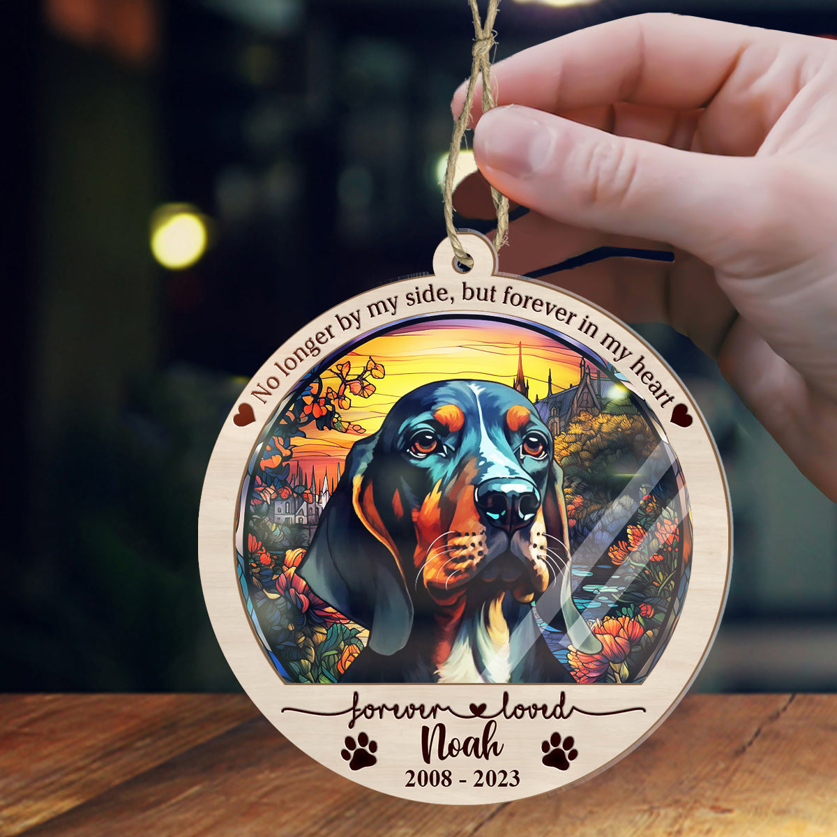 Colorful Dog Cat - Personalized Dog Suncatcher