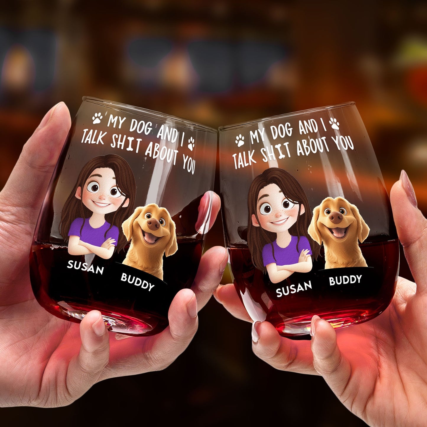Personalized Dog Lover's Wine Glass – A Heartfelt Gift for Dog Moms