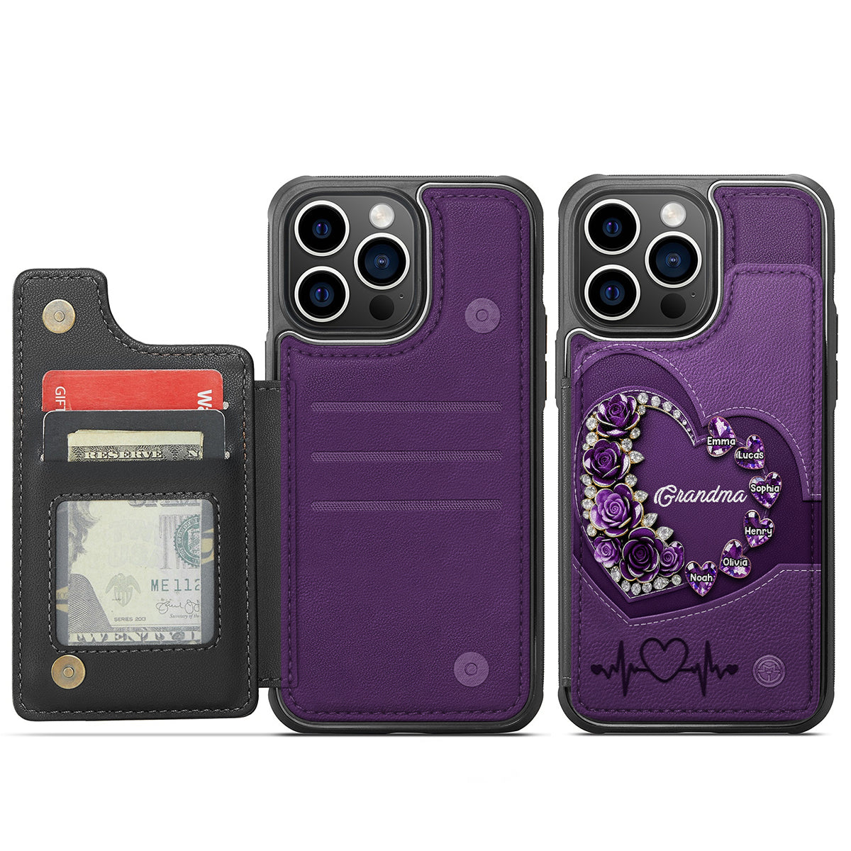 Best Mom Grandma Nana Ever - Personalized Mother Fully Printed Wallet Phone Case