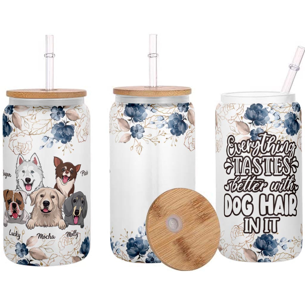 Everything Tastes Better - Cat gift for dog lover - Personalized Can Glass