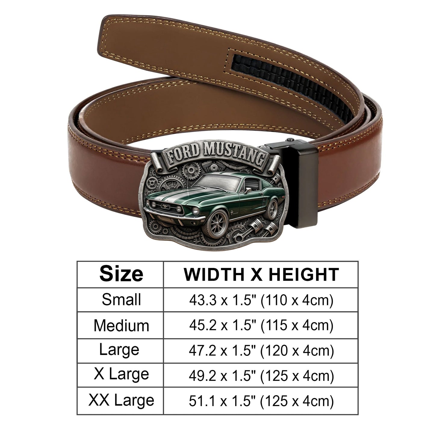 Custom From Any Photo - Personalized Car Lover Leather Belt With Shaped Buckle