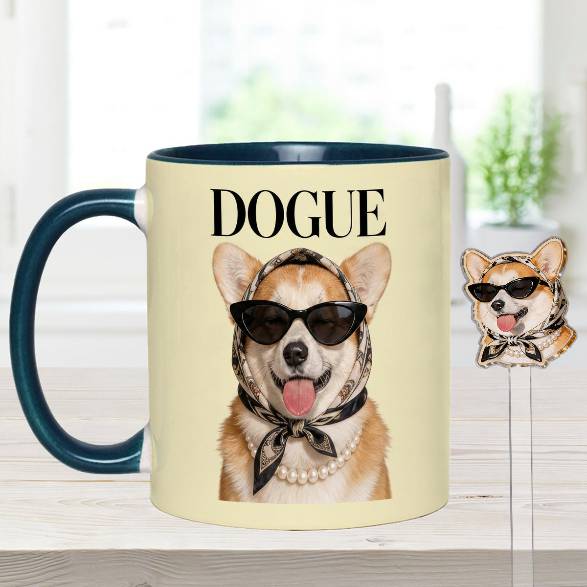 Funny Dog Lovers Gift - Personalized Dog Set Accent Mug with Acrylic Stirrers