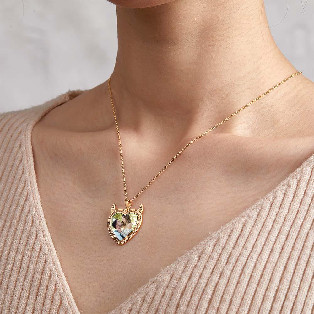 Cute Little Demon - Personalized Cute Demon Engraved Necklace