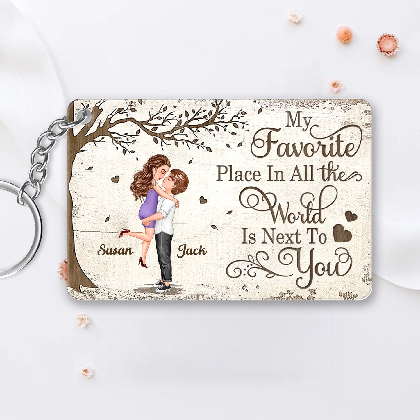 Personalized Couple Keychain - Custom Love Memory Poster, Perfect Gift to Express Love & Cherish Memories, Ideal for Your Significant Other