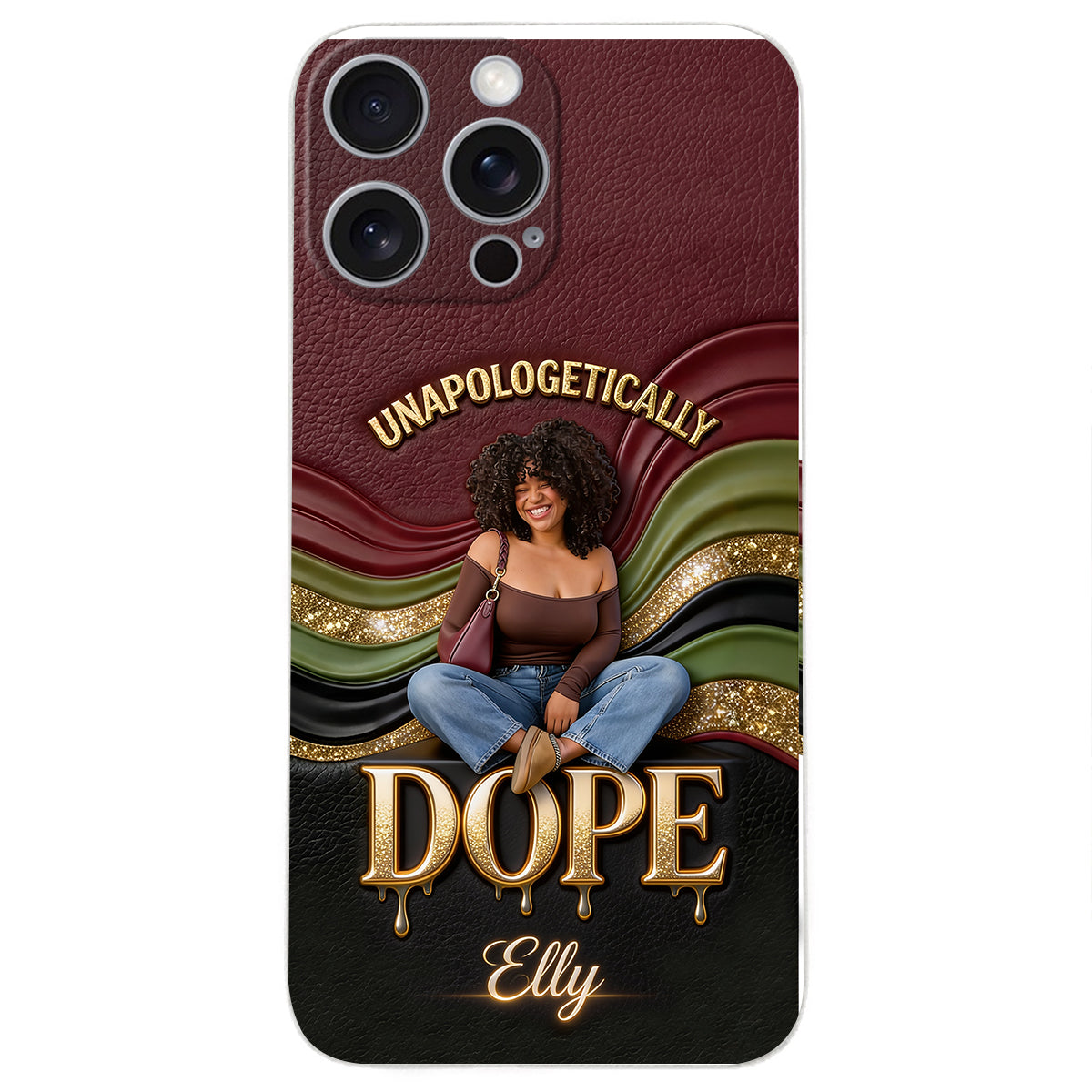 Happy Juneteeth, Black History, Black Pride - Personalized African American 3D Embossed Leather Phone Case