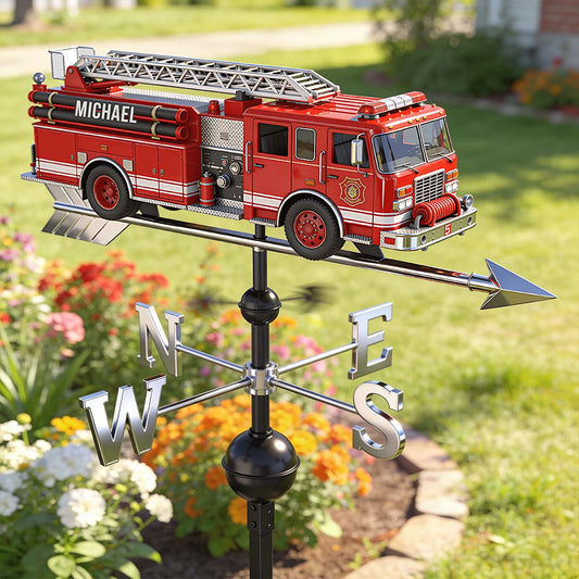 Fire Truck - Personalized Firefighter Weather Vane